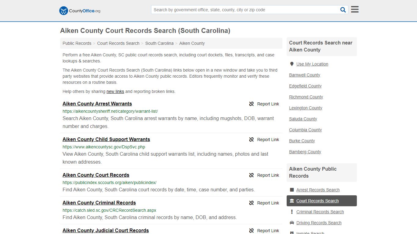 Aiken County Court Records Search (South Carolina) - County Office