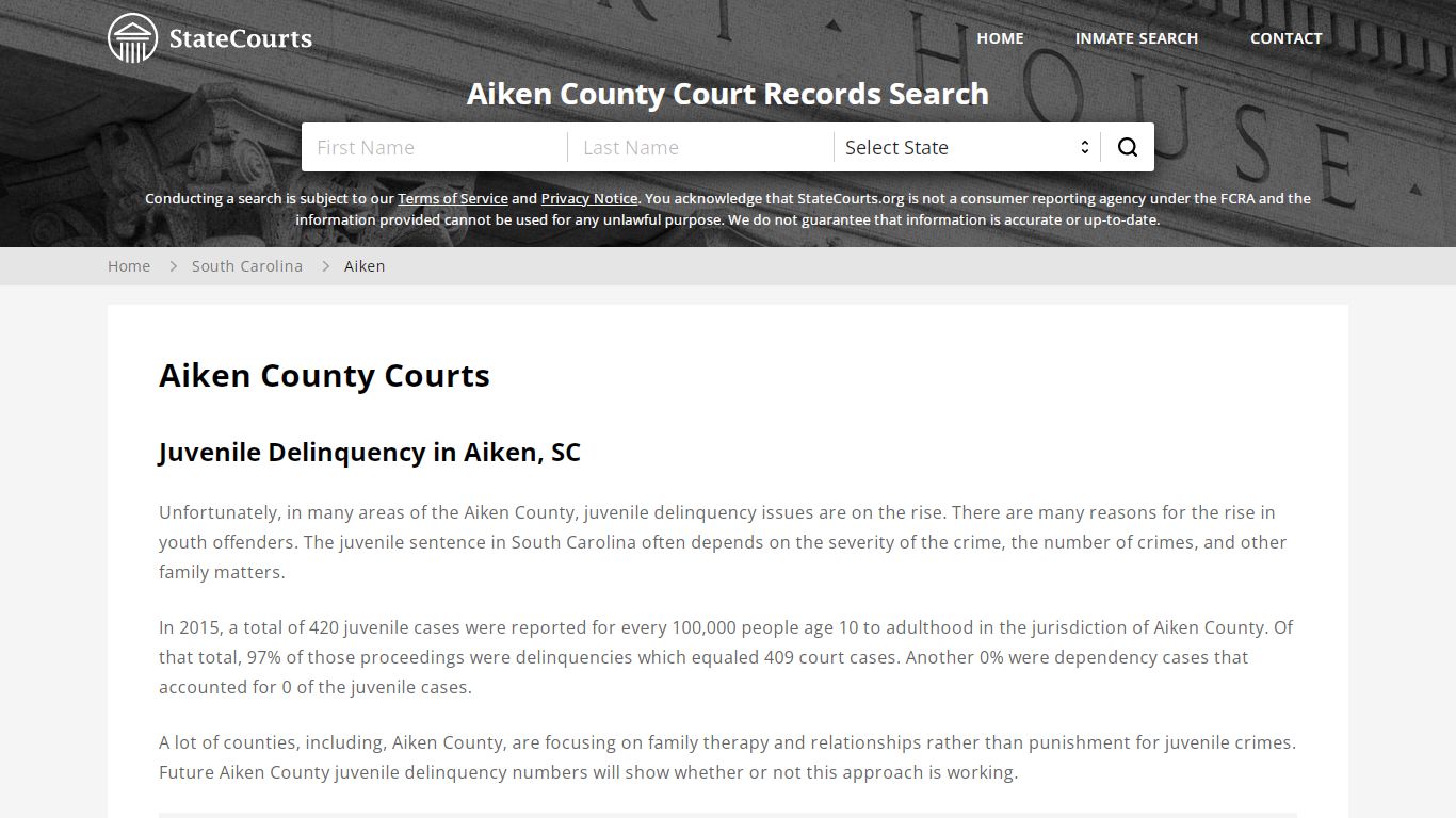 Aiken County, SC Courts - Records & Cases - StateCourts